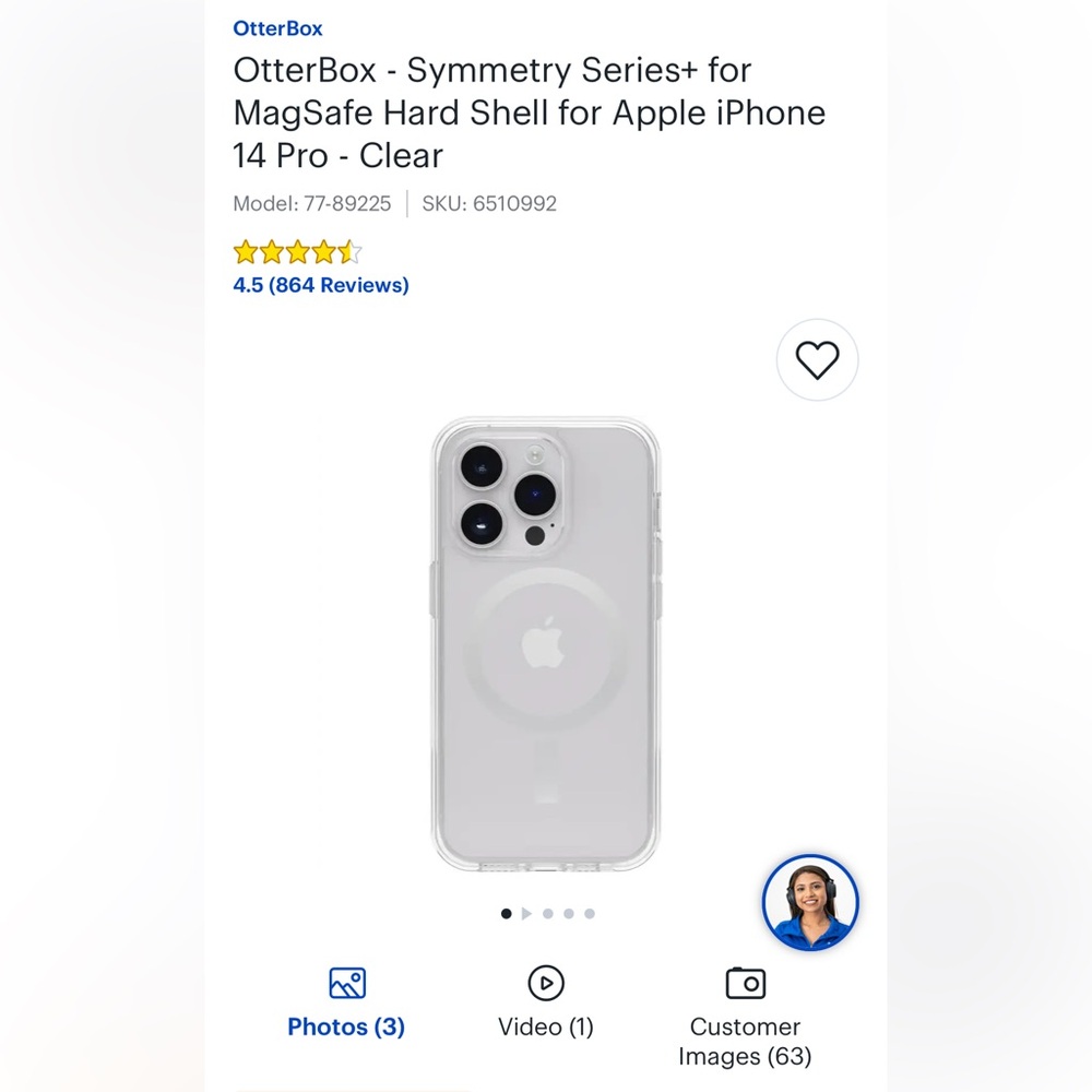 OtterBox - Symmetry Seriest for MagSafe Hard Shell
14 Pro - Clear